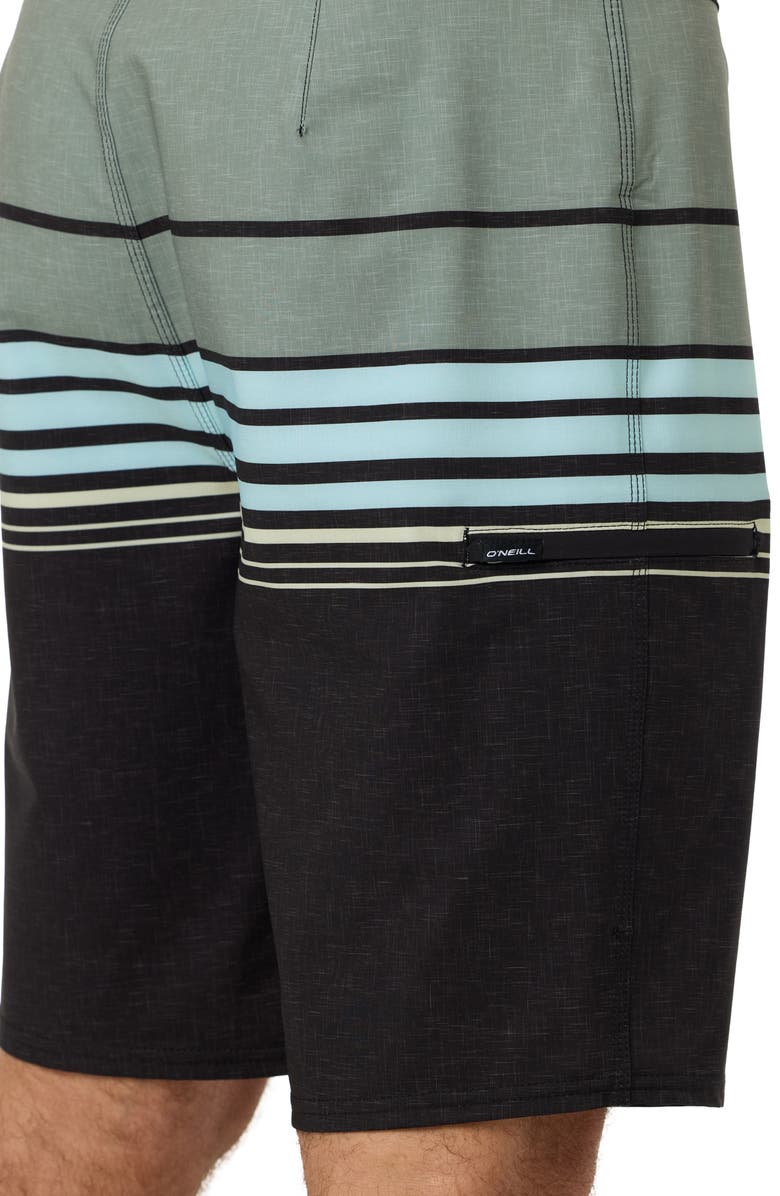 O'Neill Hyperfreak Heat Stripe Swim Trunks, Alternate, color, Black