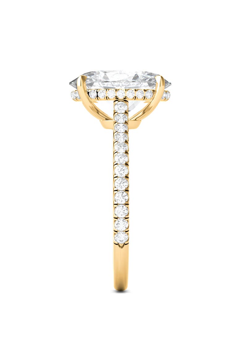 Oval Cut Pavé Lab Grown Diamond Ring, Alternate, color, 3.00 CTW 18K YELLOW GOLD