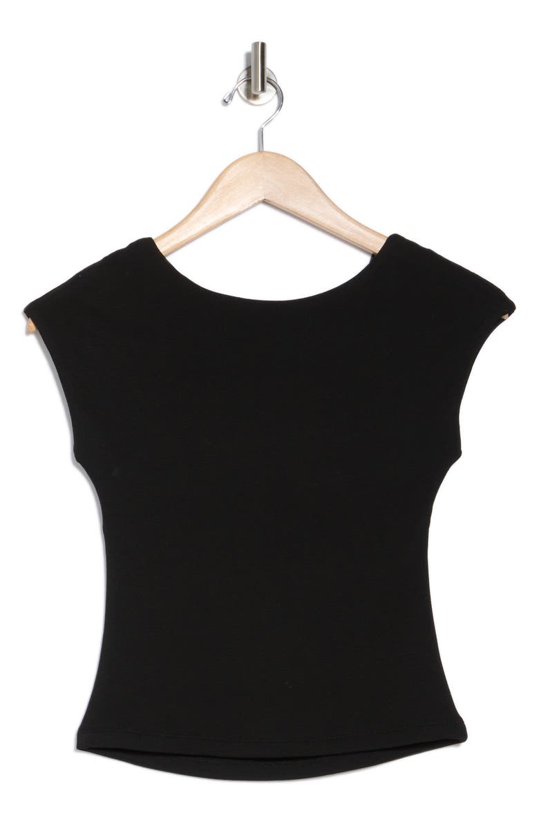 Elodie Cap Sleeve Low Back T-Shirt, Alternate, color, Black