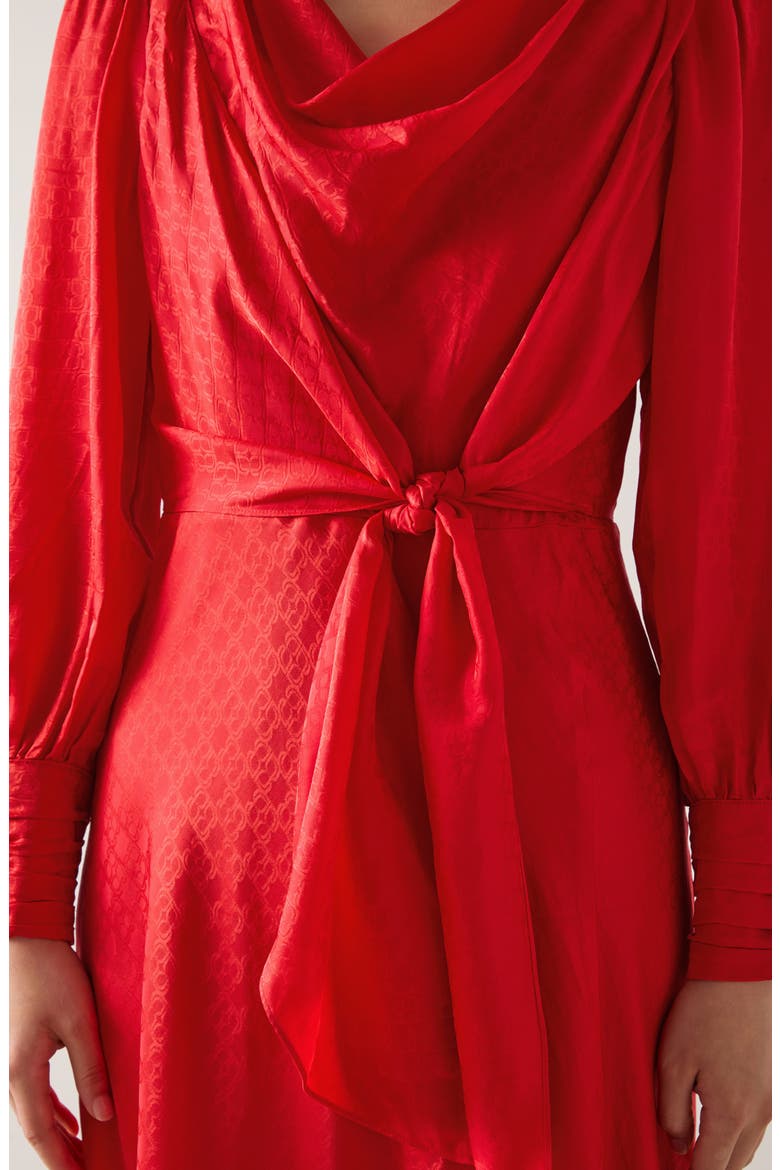 Lainey Tie Waist Long Sleeve Maxi Dress, Alternate, color, RED