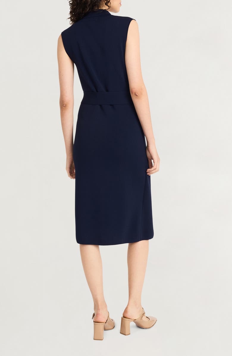 Luxely Notch Collar Sleeveless Faux Wrap Dress, Alternate, color, 