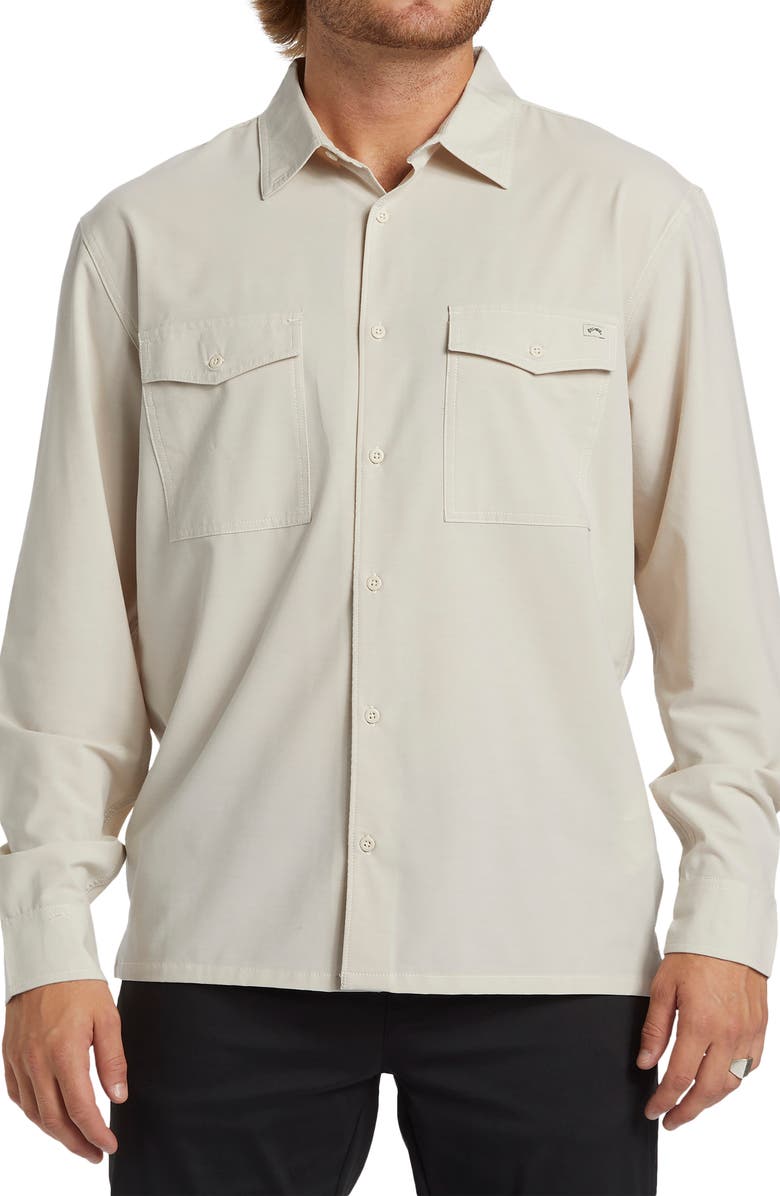 Billabong Surftrek Tech Long Sleeve Button-Up Shirt, Main, color, 