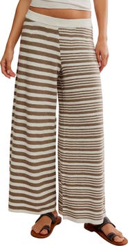 Free People Allyson Stripe Wide Leg Pants