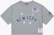 Mitchell & Ness Women's Mitchell & Ness Heather Gray New York Yankees Pep Rally Cropped Boxy T-Shirt