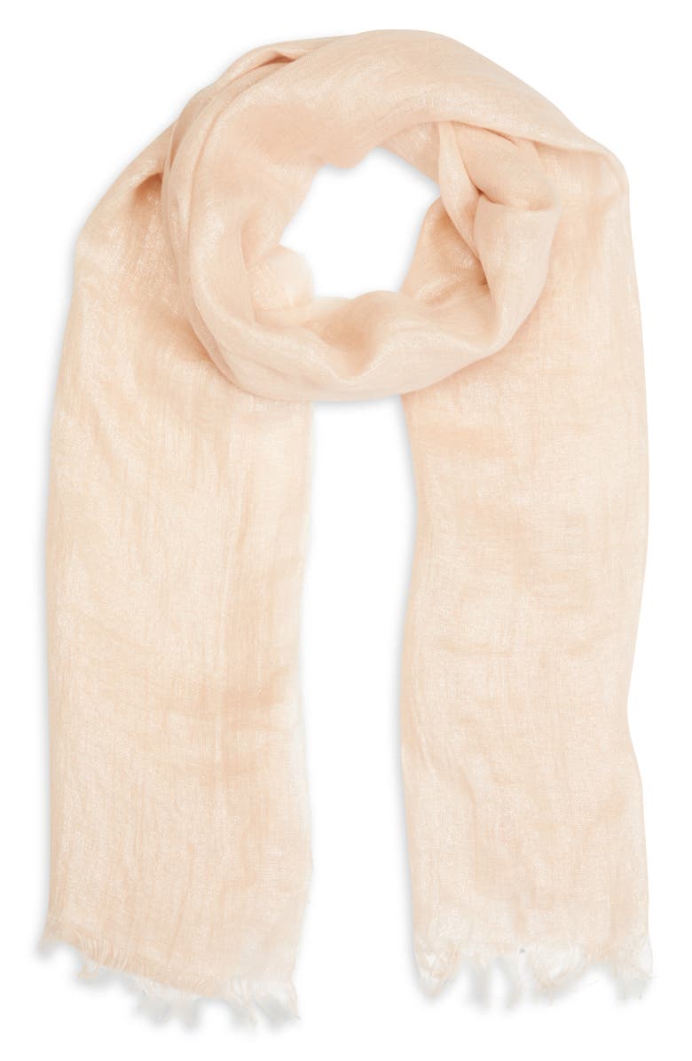 Akris Solid Laminated Gauze Fringe Scarf, Alternate, color,