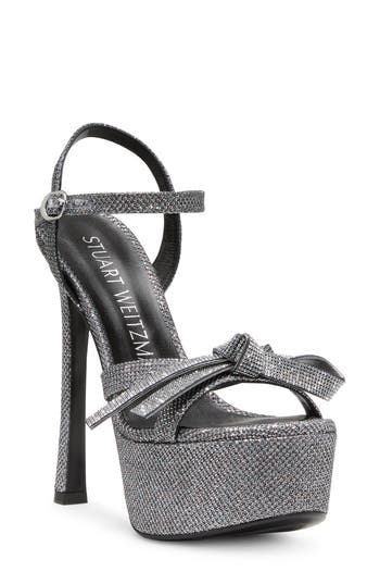 Stuart Weitzman Sw Mega Bow Platform Sandal High Heel Sandals In Gray
