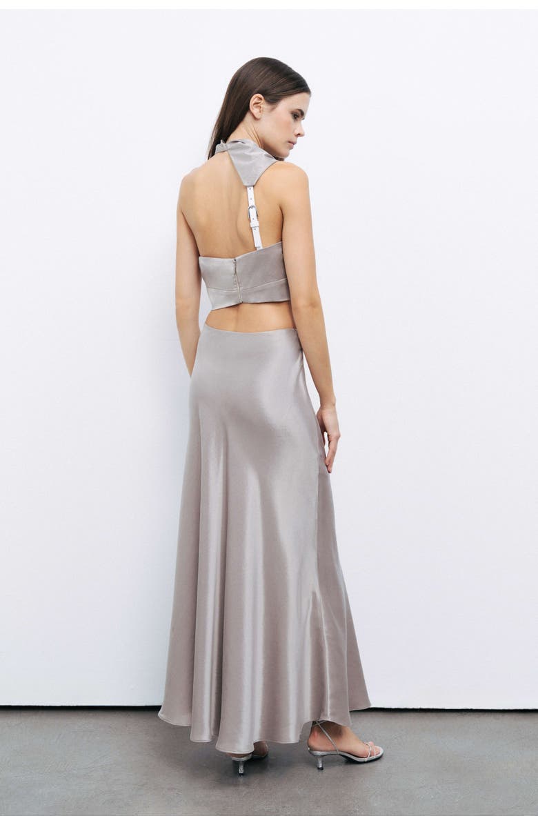 Nocturne Satin Look Midi Skirt, Alternate, color,