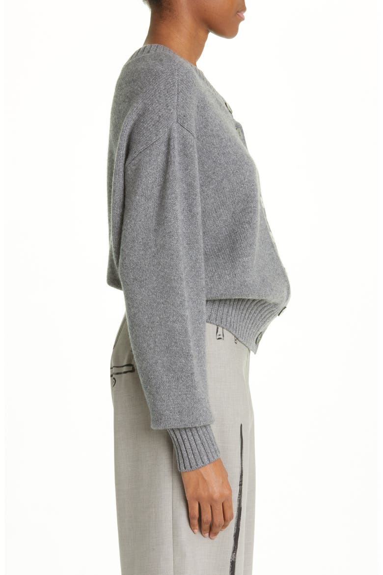 Agnes One-Shoulder Cashmere Cardigan, Alternate, color, GREY