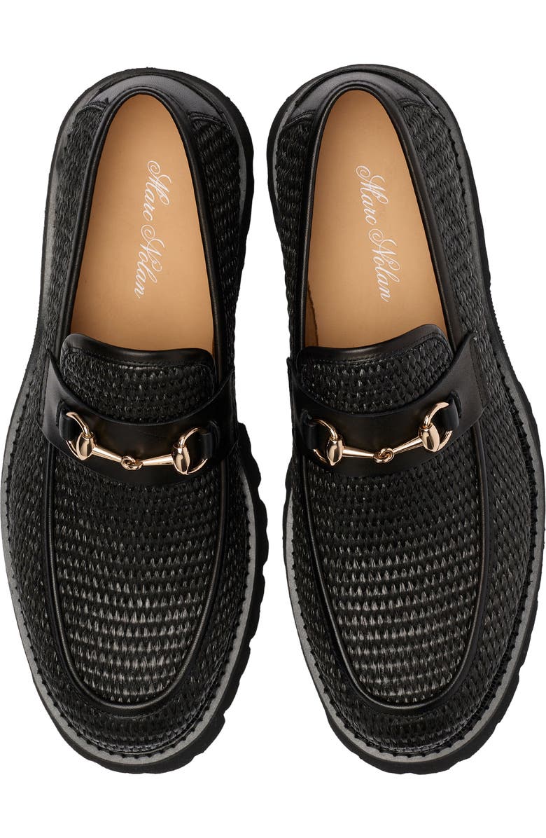 MARC NOLAN Blake Bit Loafer, Alternate, color, Black Raffia