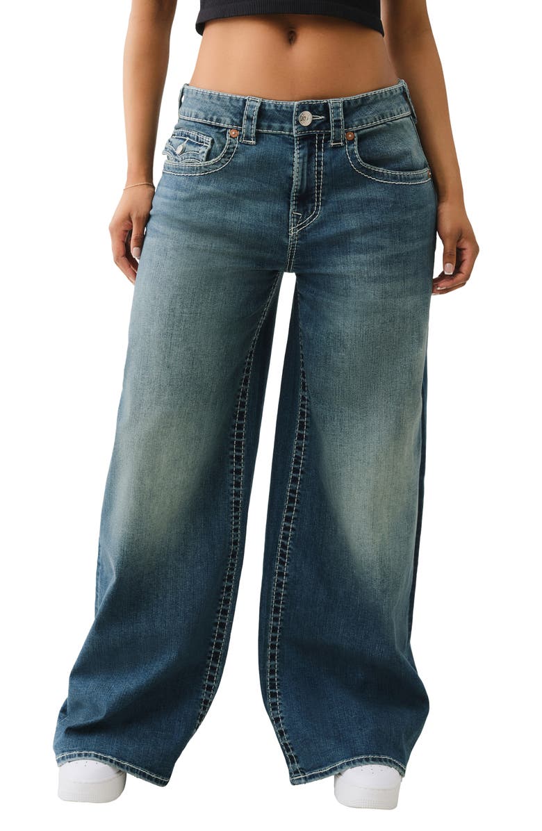 True Religion Jessie Big T Baggy Jeans, Main, color, Cerulean Dream