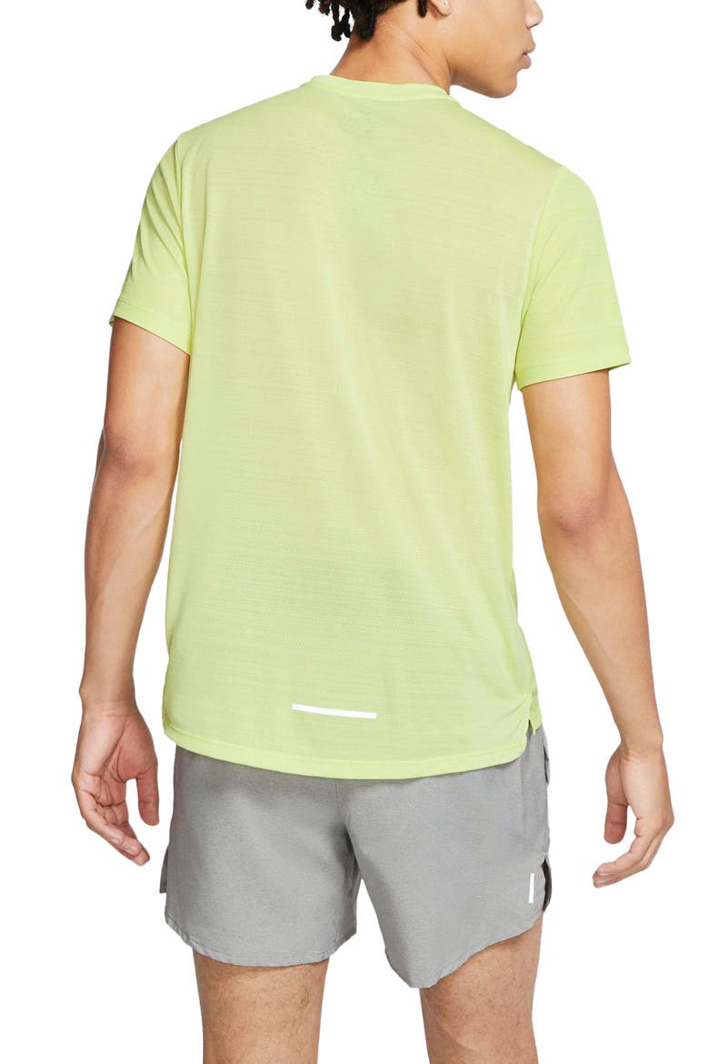 Miler Dri-FIT Running T-Shirt, Alternate, color, LIMELIGHT/ HEATHER/ SILVER
