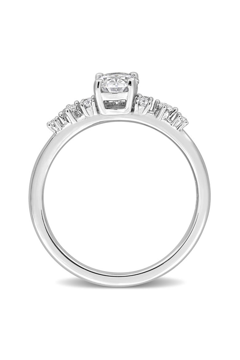 Oval Lab-Created Moissanite Engagement Ring, Alternate, color, WHITE