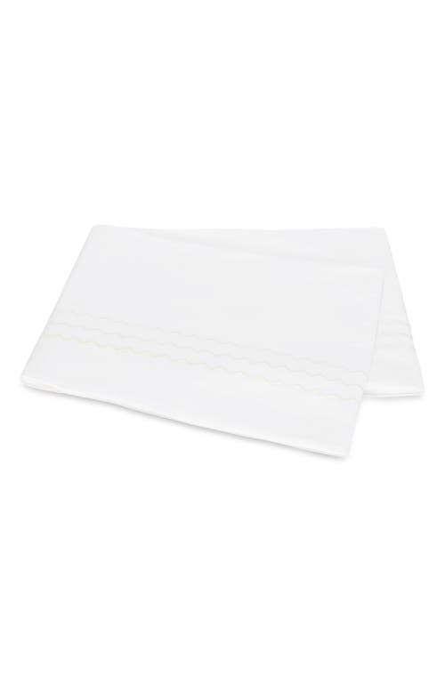 Matouk Axel Embroidered Flat Sheet In White