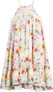 Ava & Yelly Kids' Floral Lace Bodice Trapeze Dress