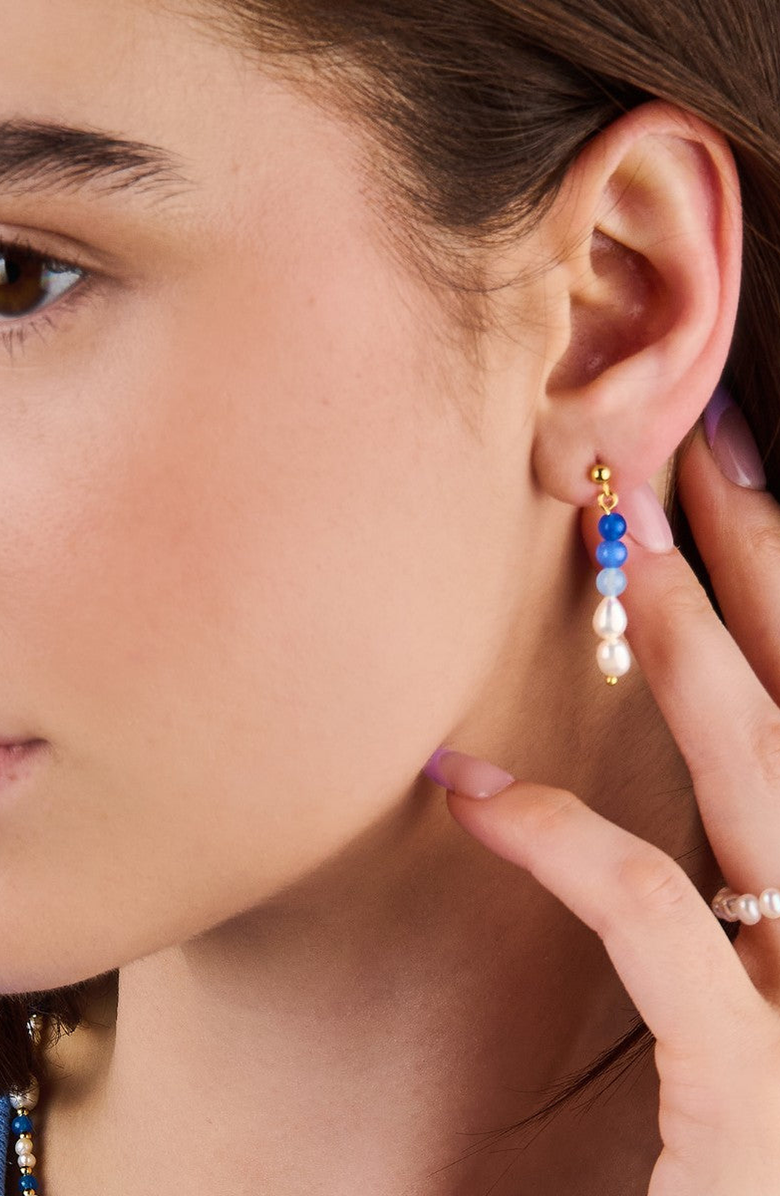 Little Sky Stone Aria Pearl Bead Earrings, Alternate, color, Gradient Blue