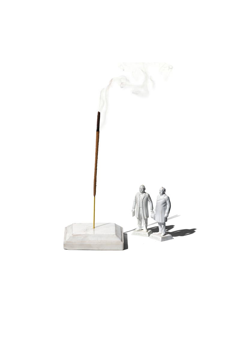 PUEBCO Marble Incense Holder, Alternate, color, White Square