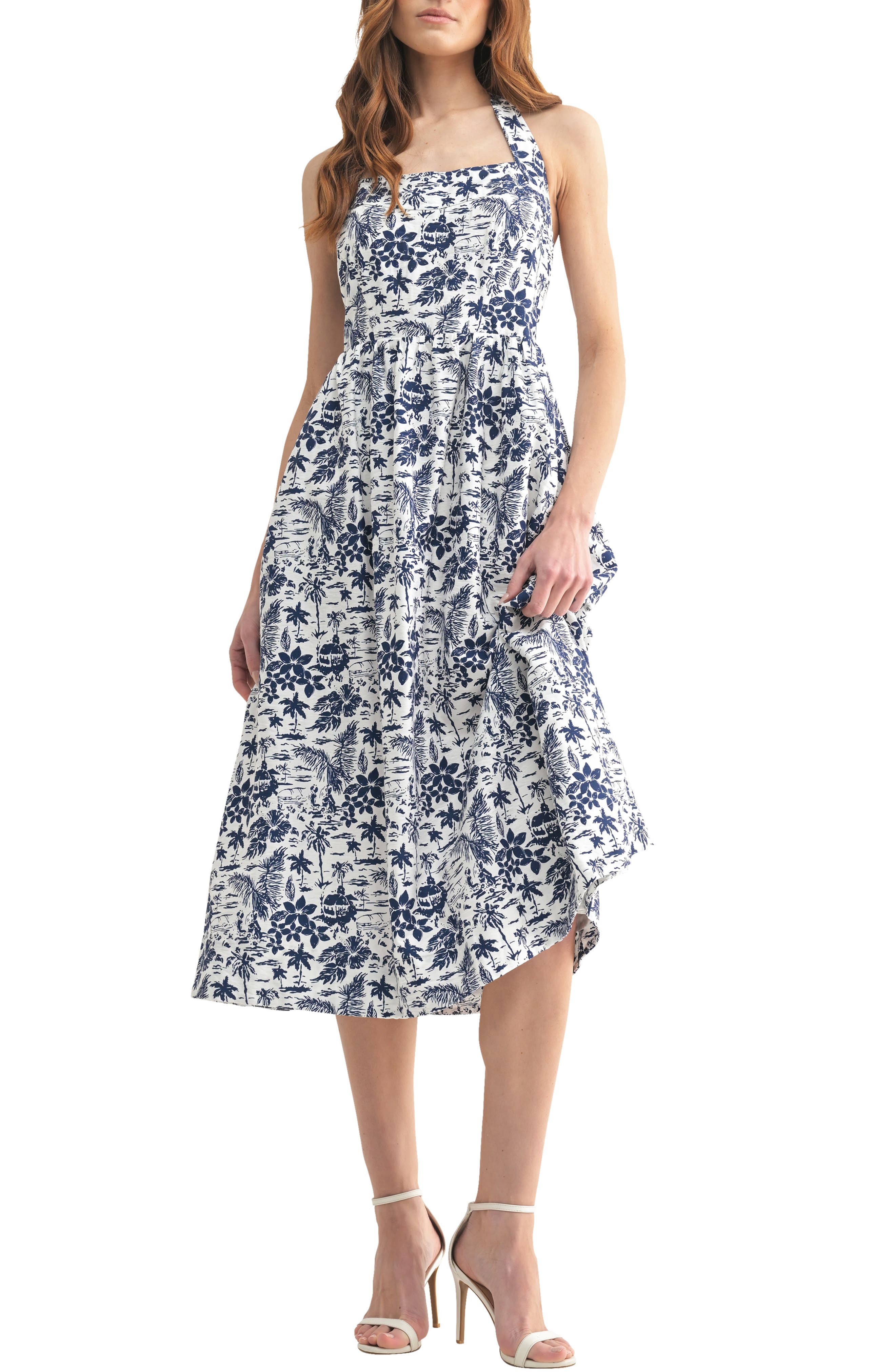 Mila Mae Floral Halter Midi Dress
