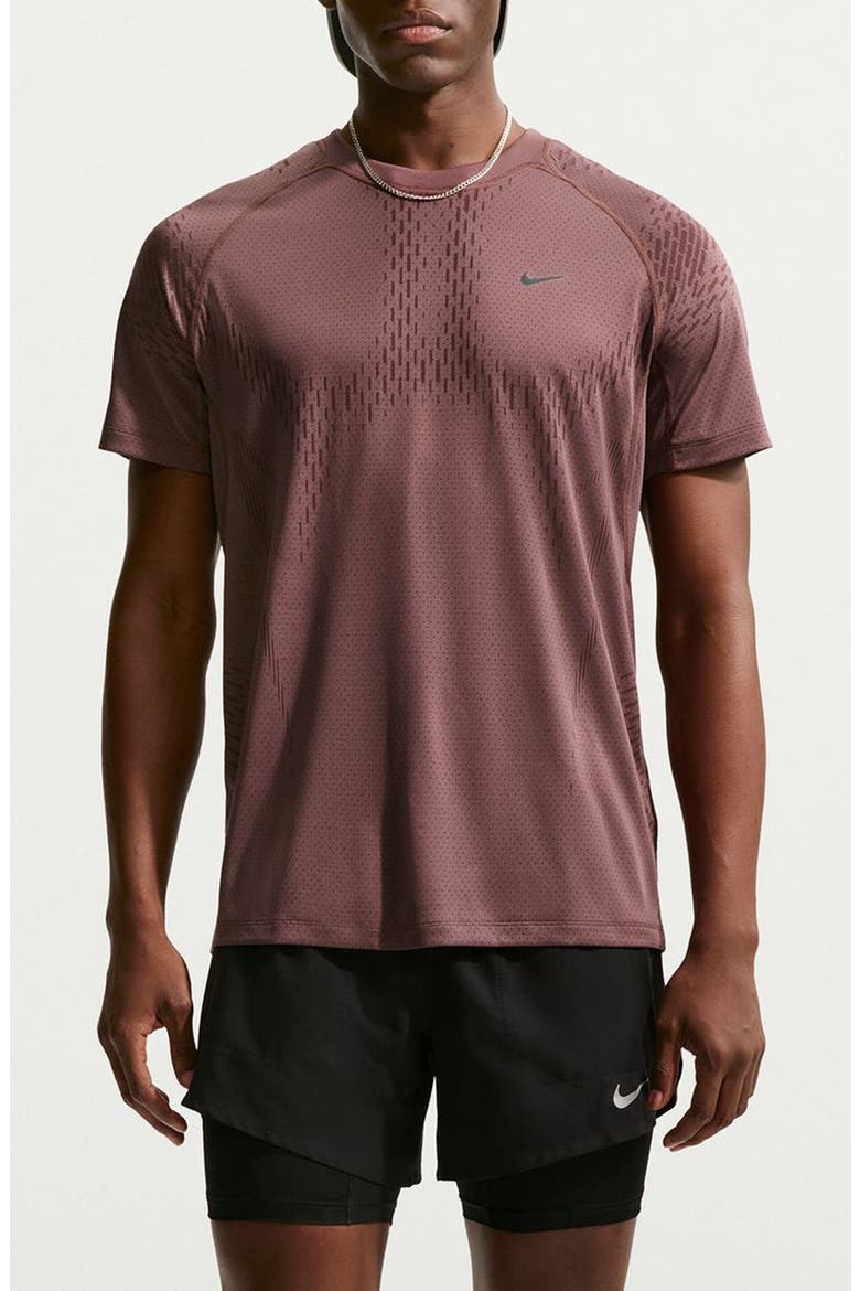 Stride Dri-FIT ADV Short-Sleeve Running Top, Main, color, TATTOO/ BURGUNDY CRUSH