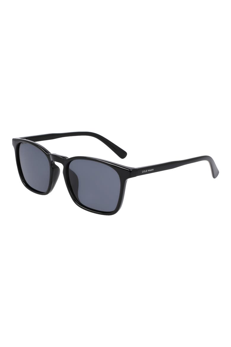 54mm Plastic Square Polarized Sunglasses, Alternate, color, BLACK