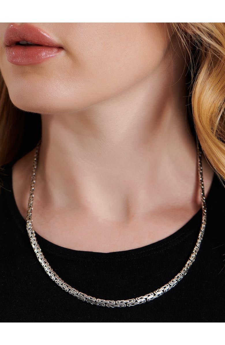 DEVATA Borobudur Oval 5mm Chain Necklace in Sterling Silver, 16", Alternate, color,