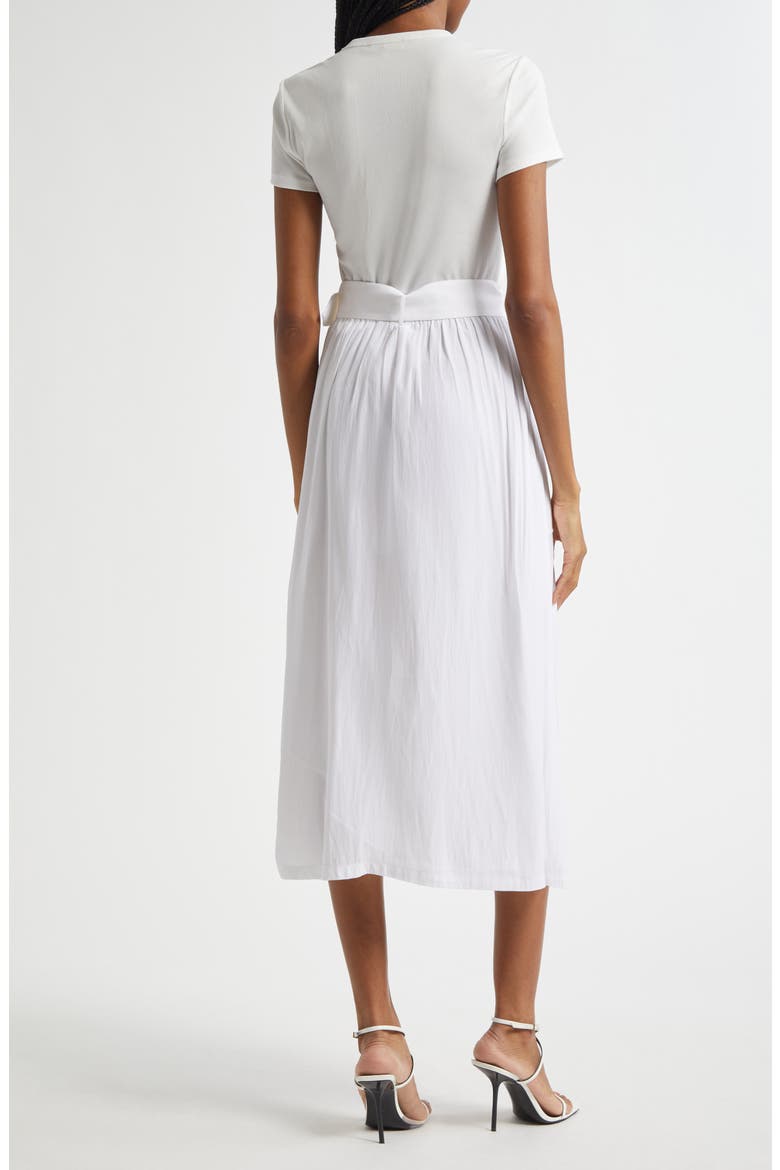 Sylvie Mixed Media Cotton Blend Dress, Alternate, color, IVORY