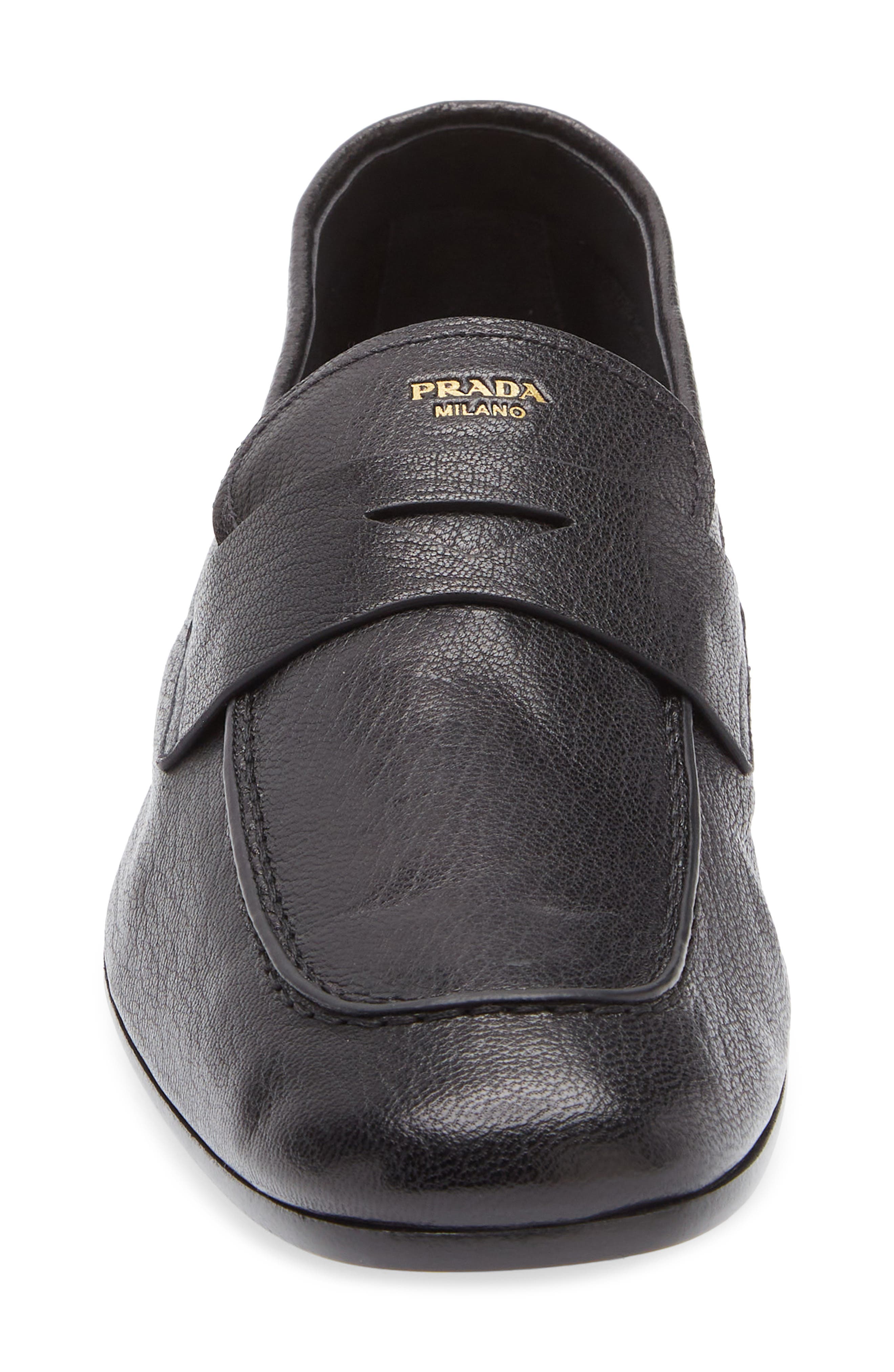 Prada Penny Loafer, Alternate, color, Nero