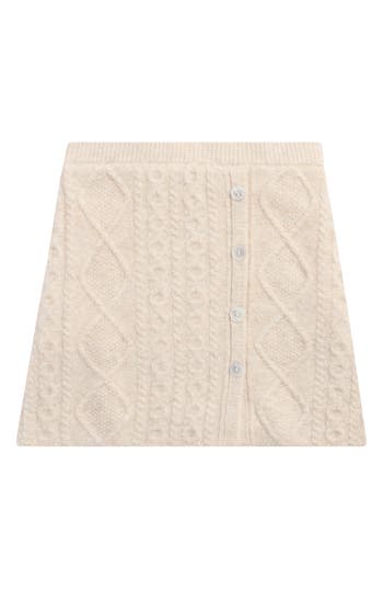 Tractr Kids' Cable Stitch Sweater Skirt In Brown
