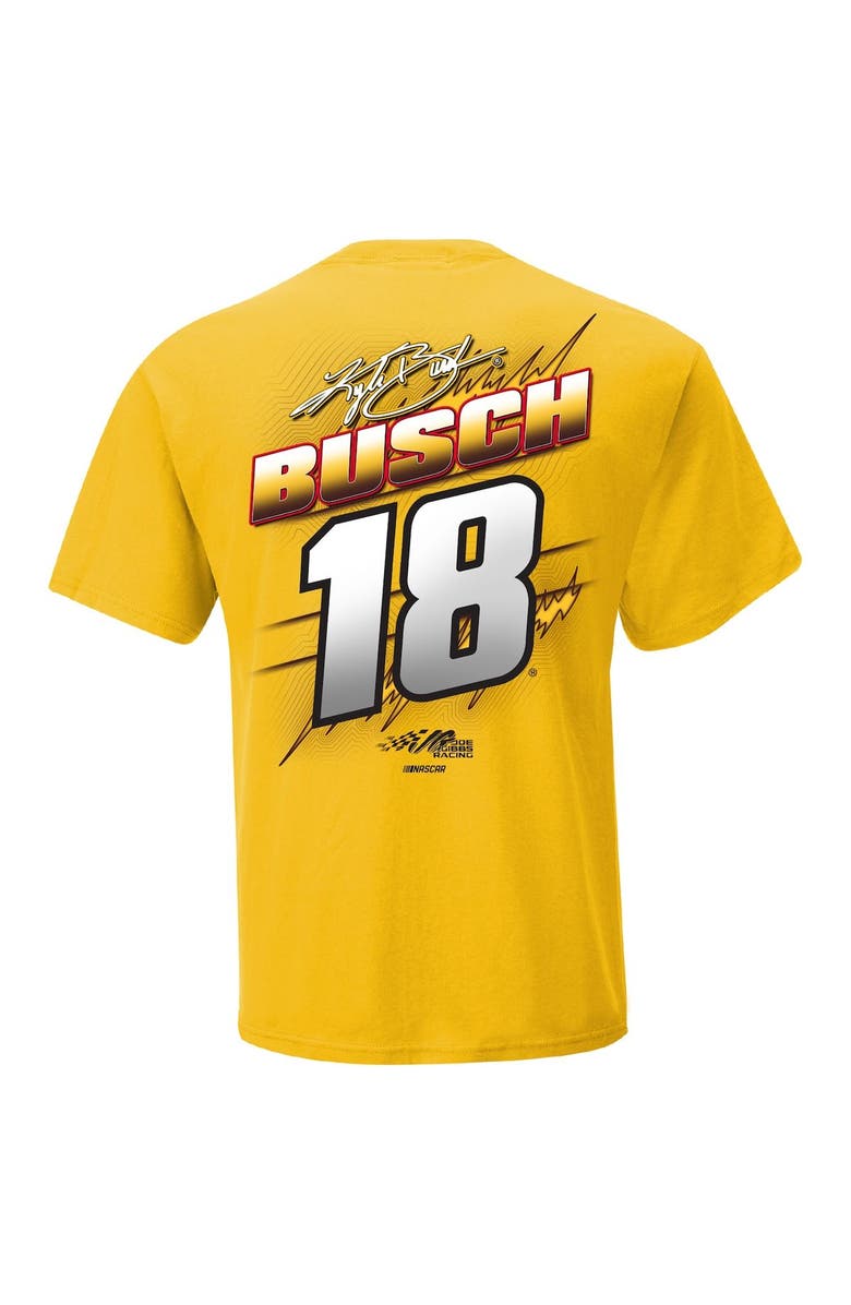 JOE GIBBS RACING TEAM COLLECTION Men's Joe Gibbs Racing Team Collection Yellow Kyle Busch M&M's Groove T-Shirt, Alternate, color,