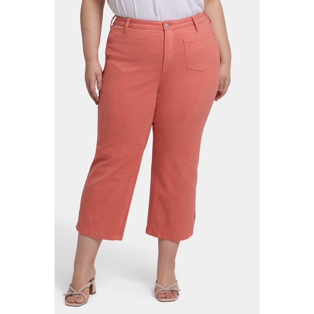 Nydj Coco Relaxed Wide Leg Crop Jeans In Coral Haze In Coral Haze