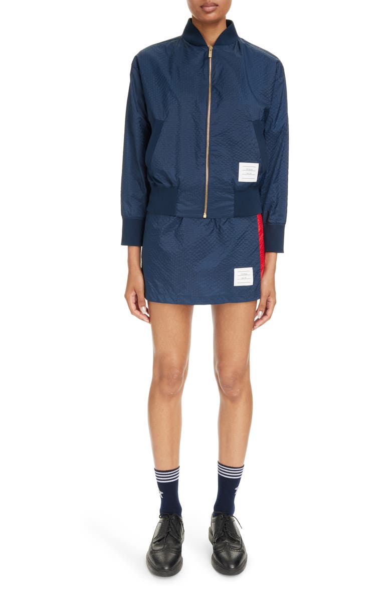 Thom Browne Dropped Shoulder Ripstop Bomber Jacket, Alternate, color, 