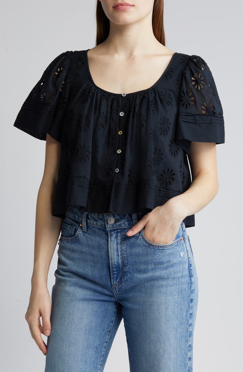 Rails Bambina Cotton Eyelet Trapeze Top, Main, color, 