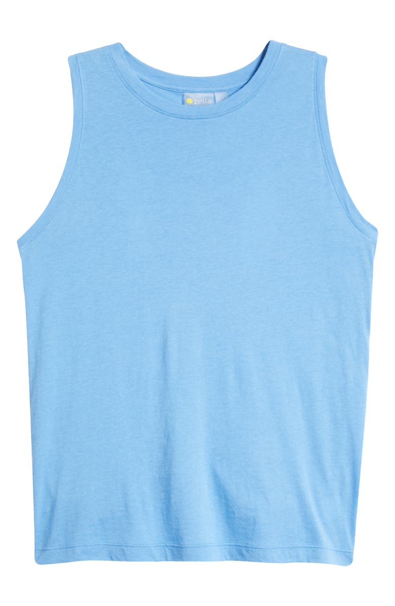 Zella Layered Back Tank, Alternate, color, Blue Regatta