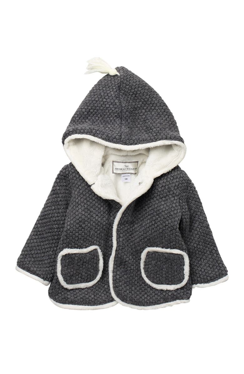 Widgeon Hooded Tassel Faux Fur Lined Wool Blend Coat, Main, color, 