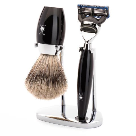 Kosmo Black 3-Piece Fine Badger & Fusion Shaving Set