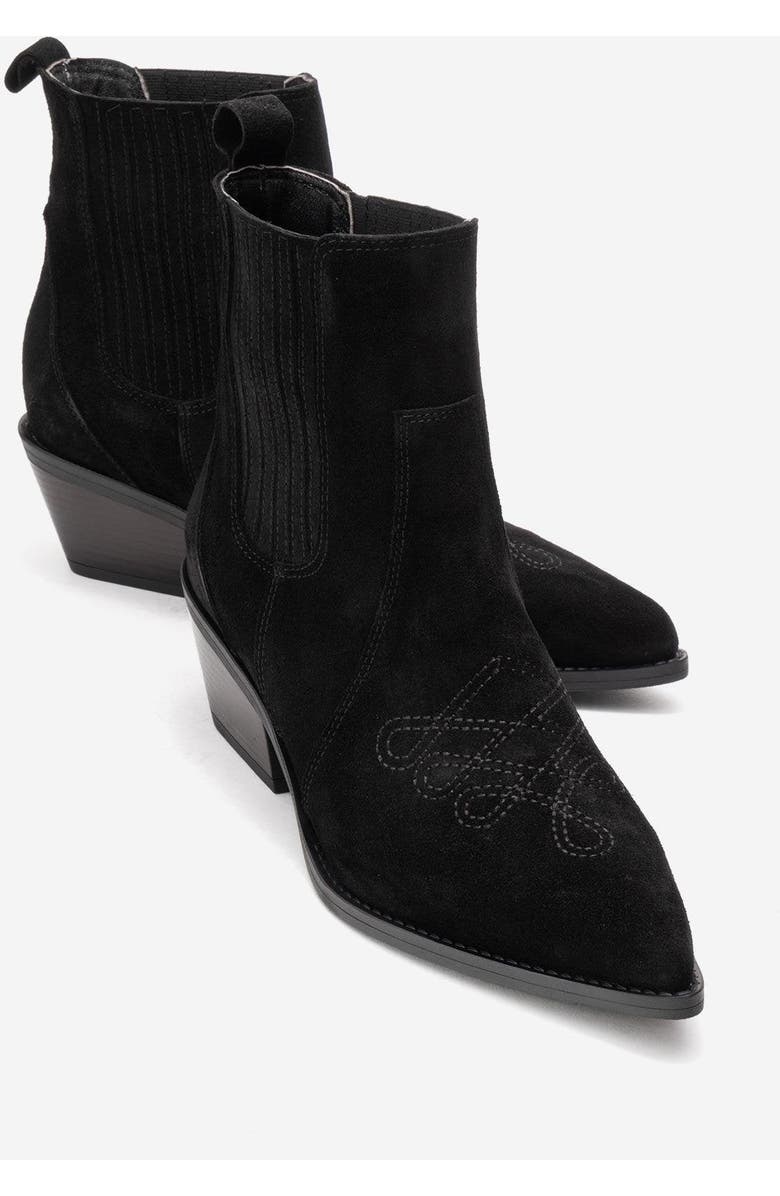 Forever & Always Shoes Julieta Leather Block Heel Western Boot, Main, color,