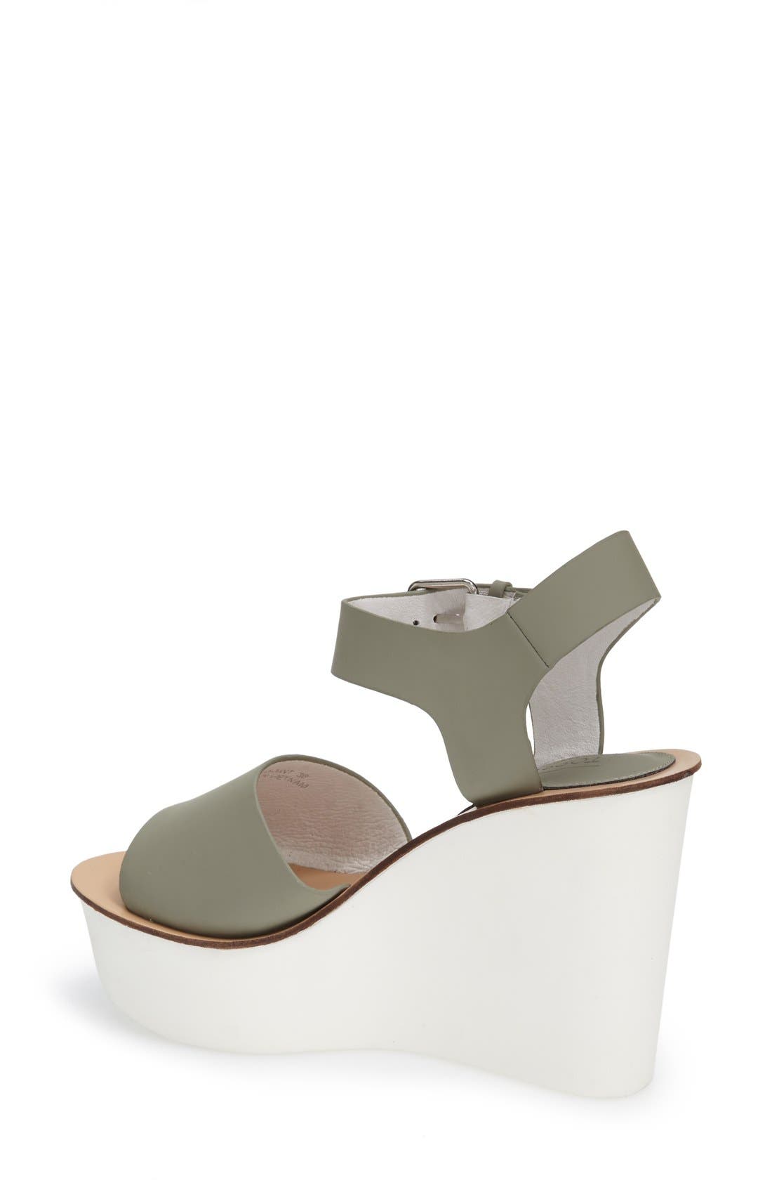 Platform Wedge Sandal, Alternate, color, LIGHT GREEN