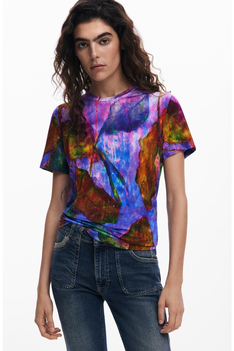 Abstract Print T-Shirt, Alternate, color, LAVENDER MULTI
