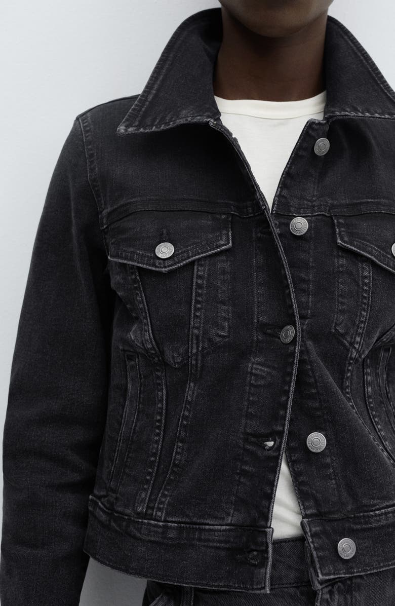 MANGO Vicky Denim Trucker Jacket, Alternate, color,