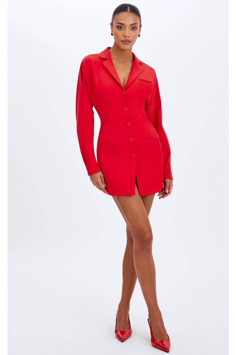Blythe Batwing Blazer Mini Dress, Main, color, Red