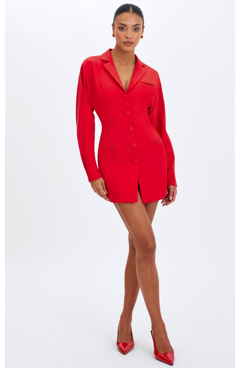Miss Circle Blythe Batwing Blazer Mini Dress, Main, color, Red
