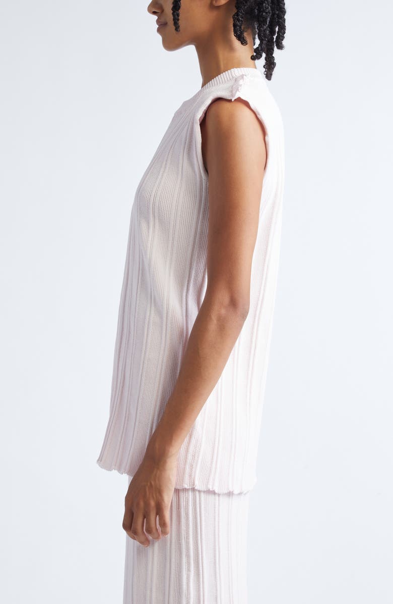 Jil Sander Asymmetric Cotton Rib Wrap Sweater Vest, Alternate, color, Morganite