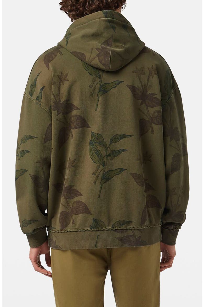 Over Dye Allover Loose Fit French Terry Hoodie, Alternate, color, LEAVES