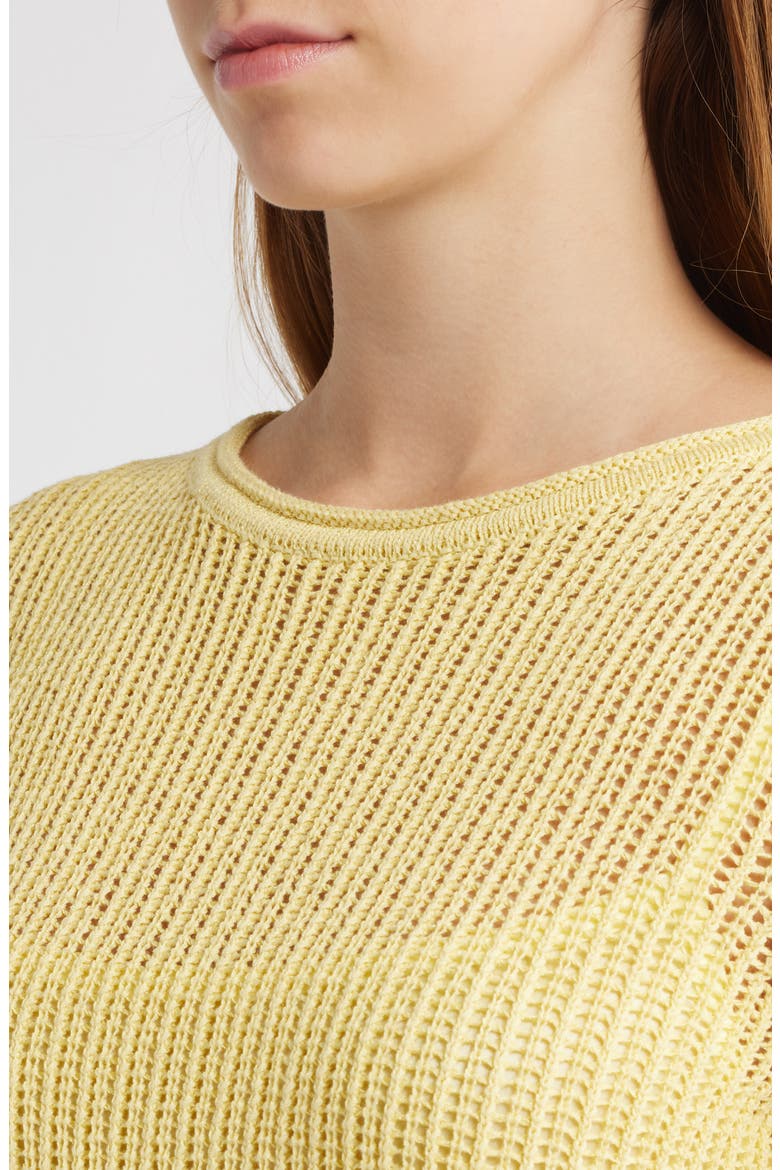 Sunny Open Stitch Long Sleeve Sweater Dress, Alternate, color, GOLDEN YELLOW