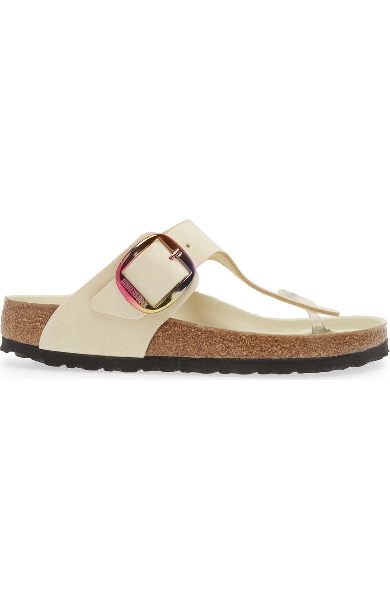 Birkenstock Gizeh Iridescent Buckle Flip Flop, Alternate, color, Beige