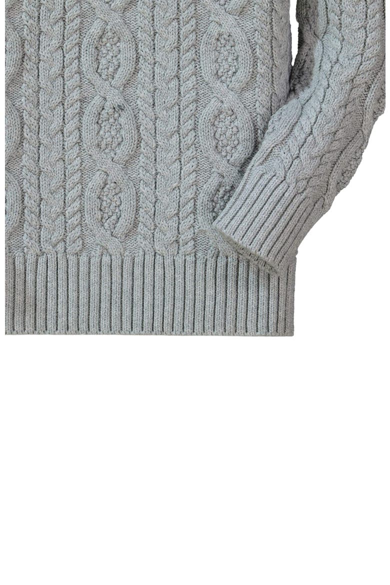 Baby Boys' Organic Mock Neck Cable Sweater, Infant, Alternate, color, Gray Heather