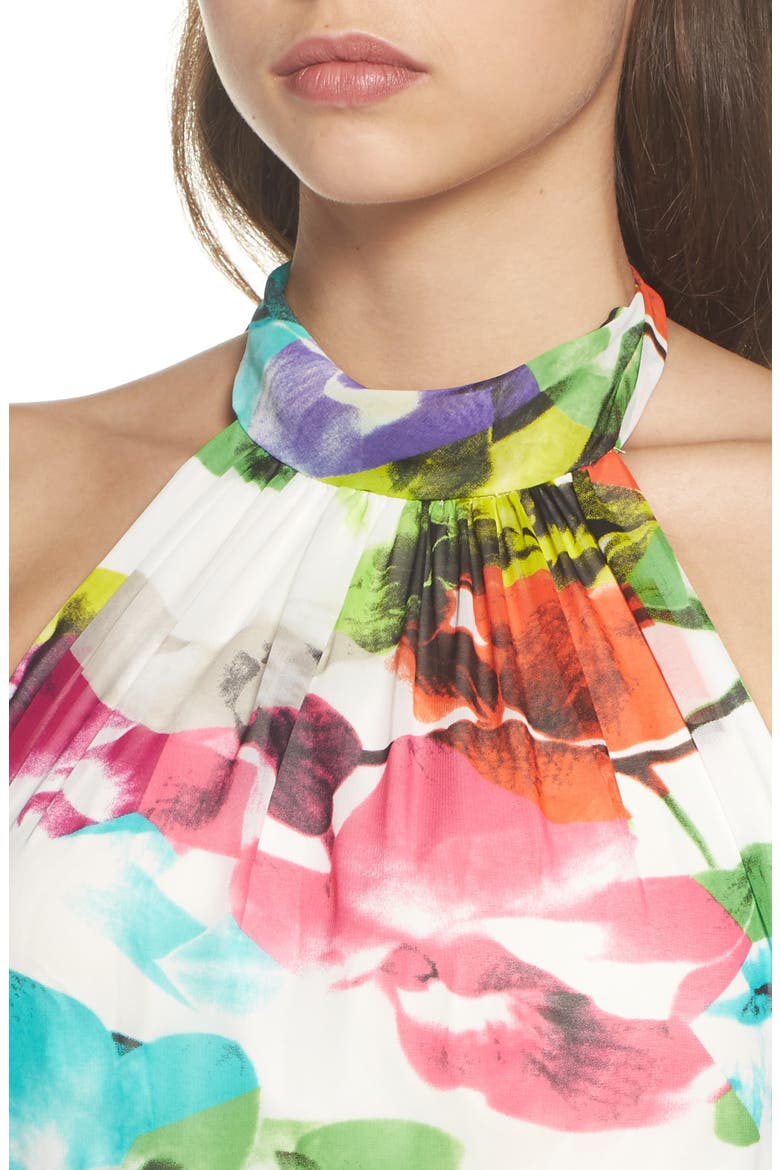 Print Chiffon Halter Maxi Dress, Alternate, color, PRINT