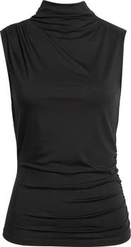 Veronica Beard Mylie Ruched Sleeveless Top