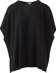 Kinross Cashmere Crystal Vee Popover