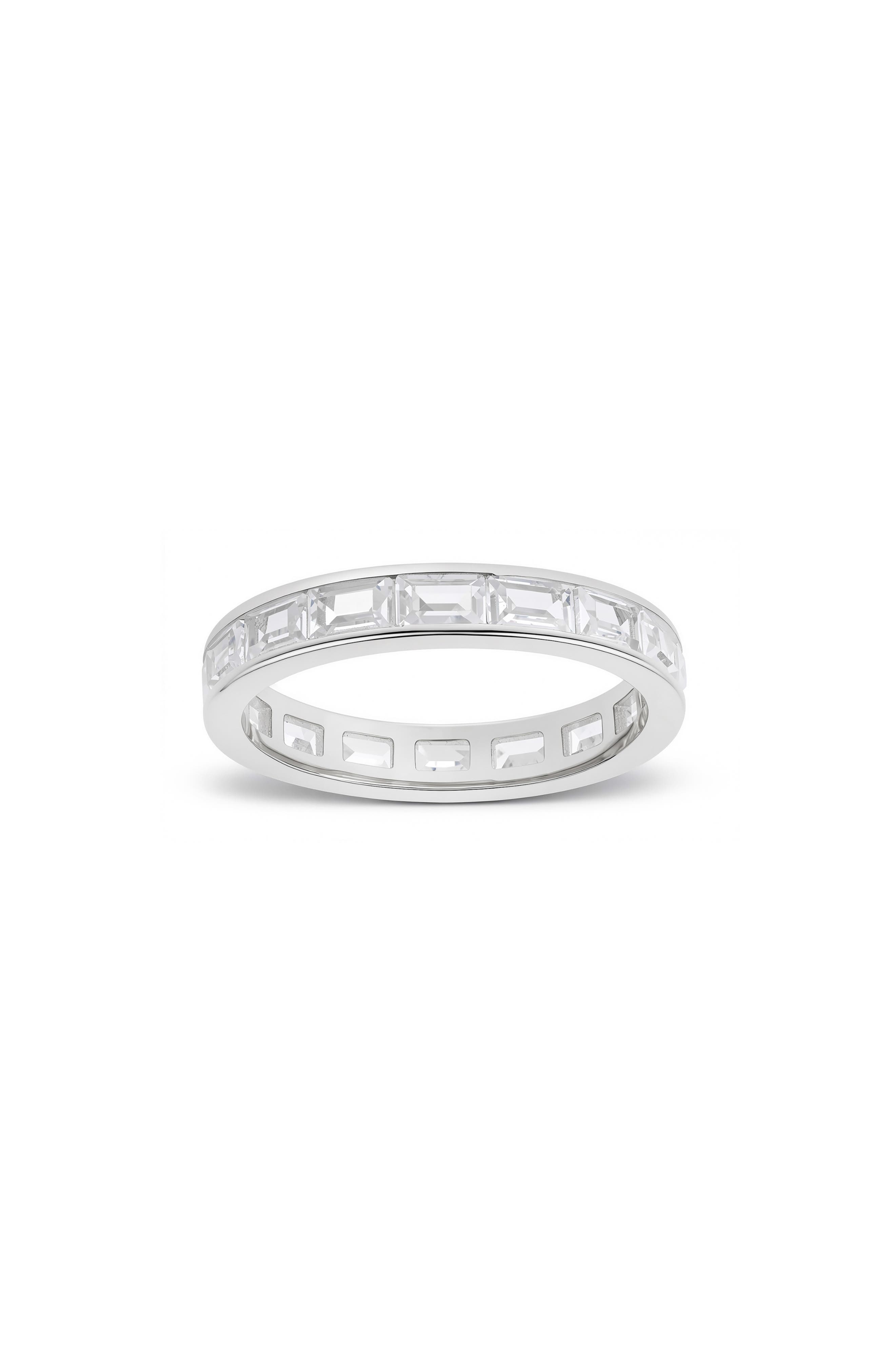 Channel Set Baguette Cubic Zirconia Eternity Band