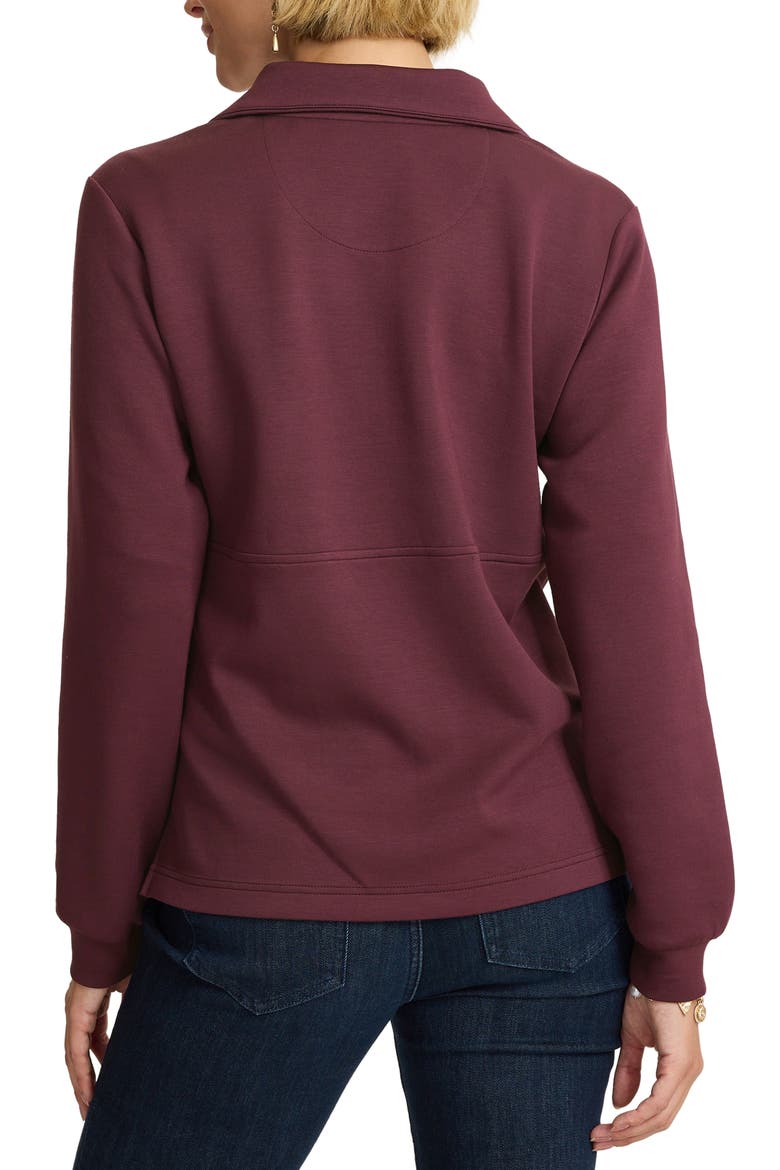 Palm Voyage Satin Trim Half Zip Sweatshirt, Alternate, color, MORO